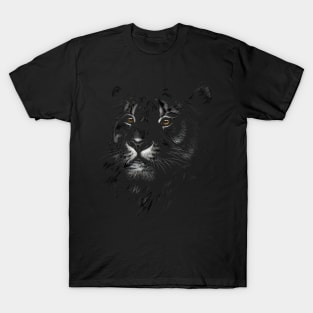 Savage Elegance: Artistic Tiger Head Design T-Shirt